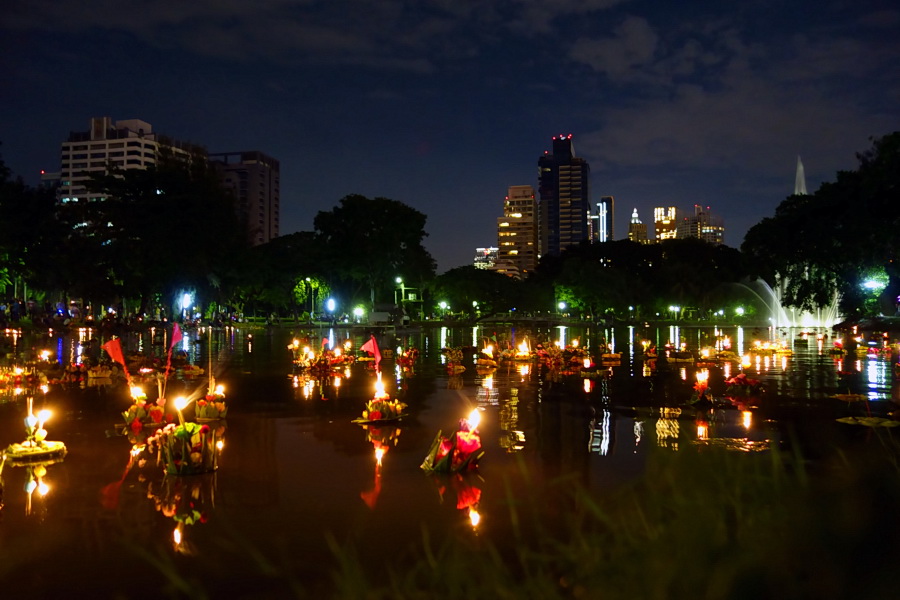 Bangkok Thailand 6 november 2014 - Loy krathong festival at lumphini park in bangkok thailand